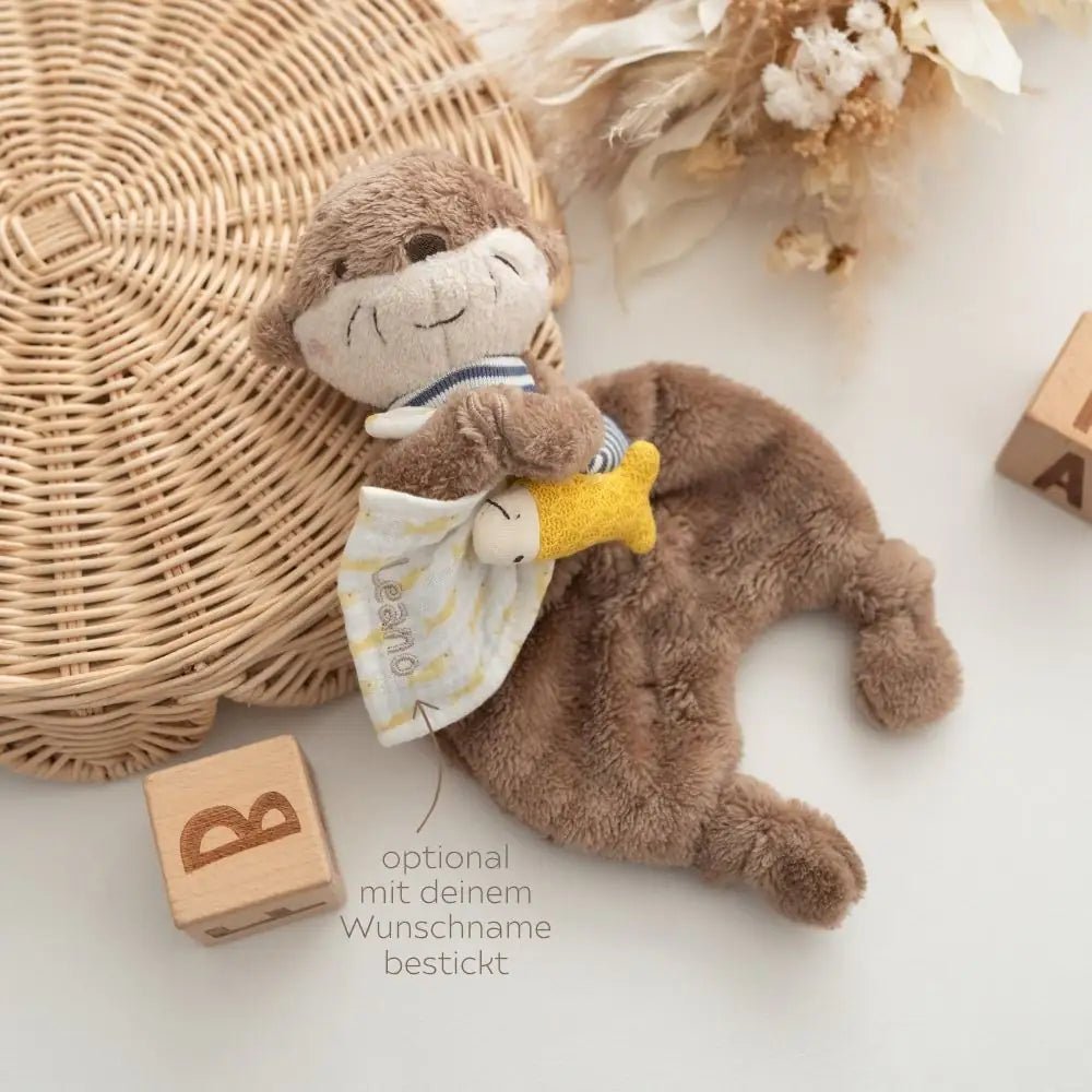 FEHN Schmusetuch personalisiert - Otter, Wal - wunderwunsch