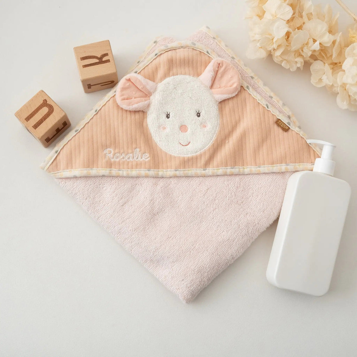 FEHN Kapuzenhandtuch Baby Frottee personalisiert - Tiere - wunderwunsch