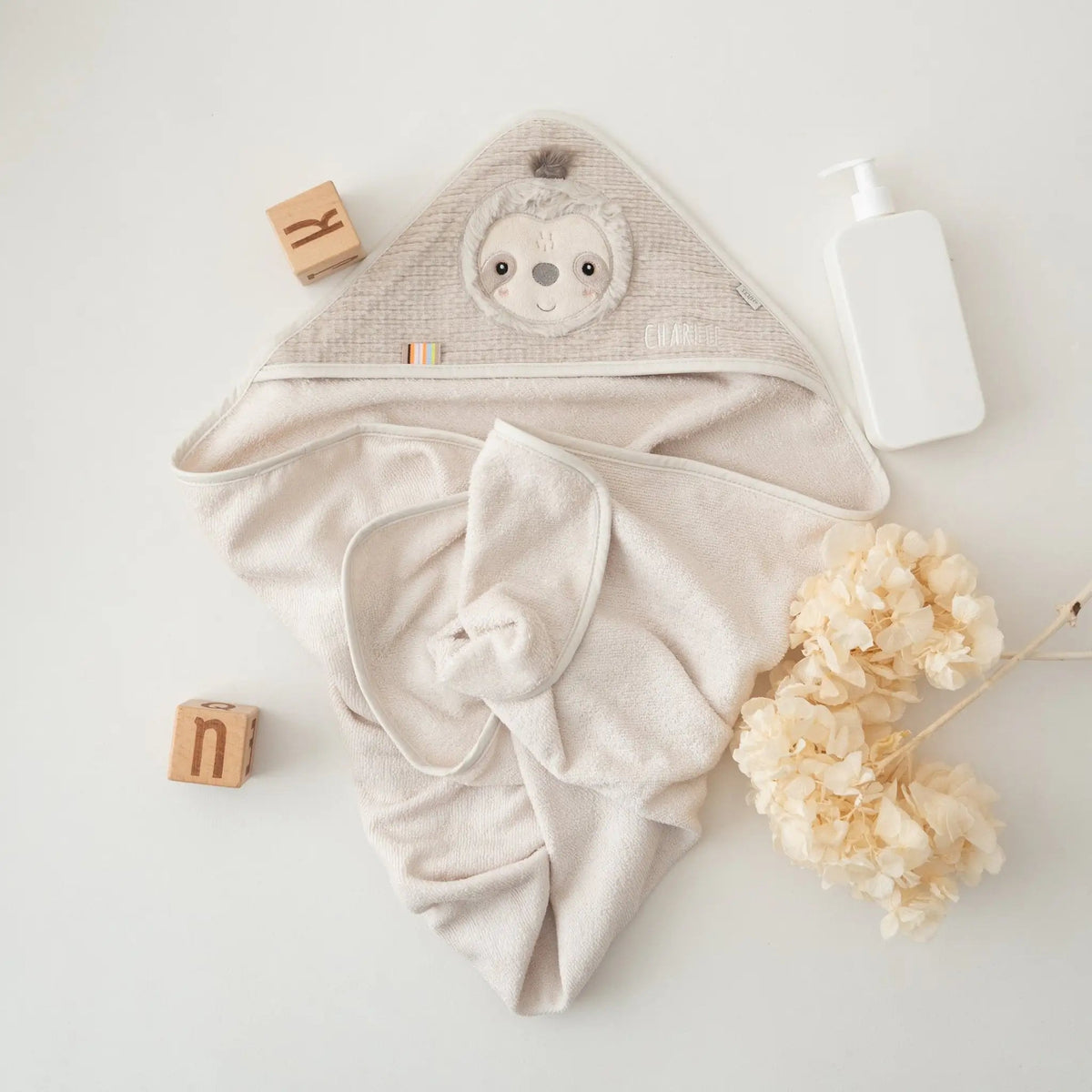 FEHN Kapuzenhandtuch Baby Frottee personalisiert - Tiere - wunderwunsch