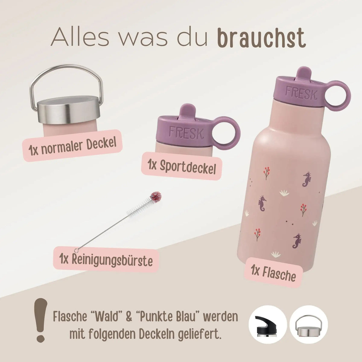 FRESK Kindergartenrucksack und Trinkflasche personalisiert - wunderwunsch