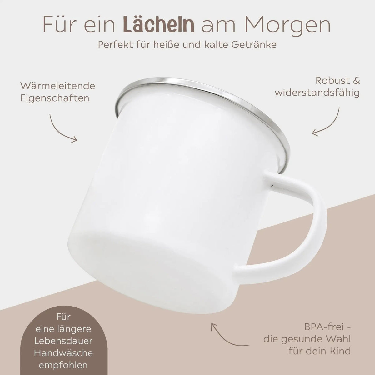 Frühstücksbrett und Emaille Kindertasse personalisiert - Weihnachtstiere Sterne bunt - wunderwunsch