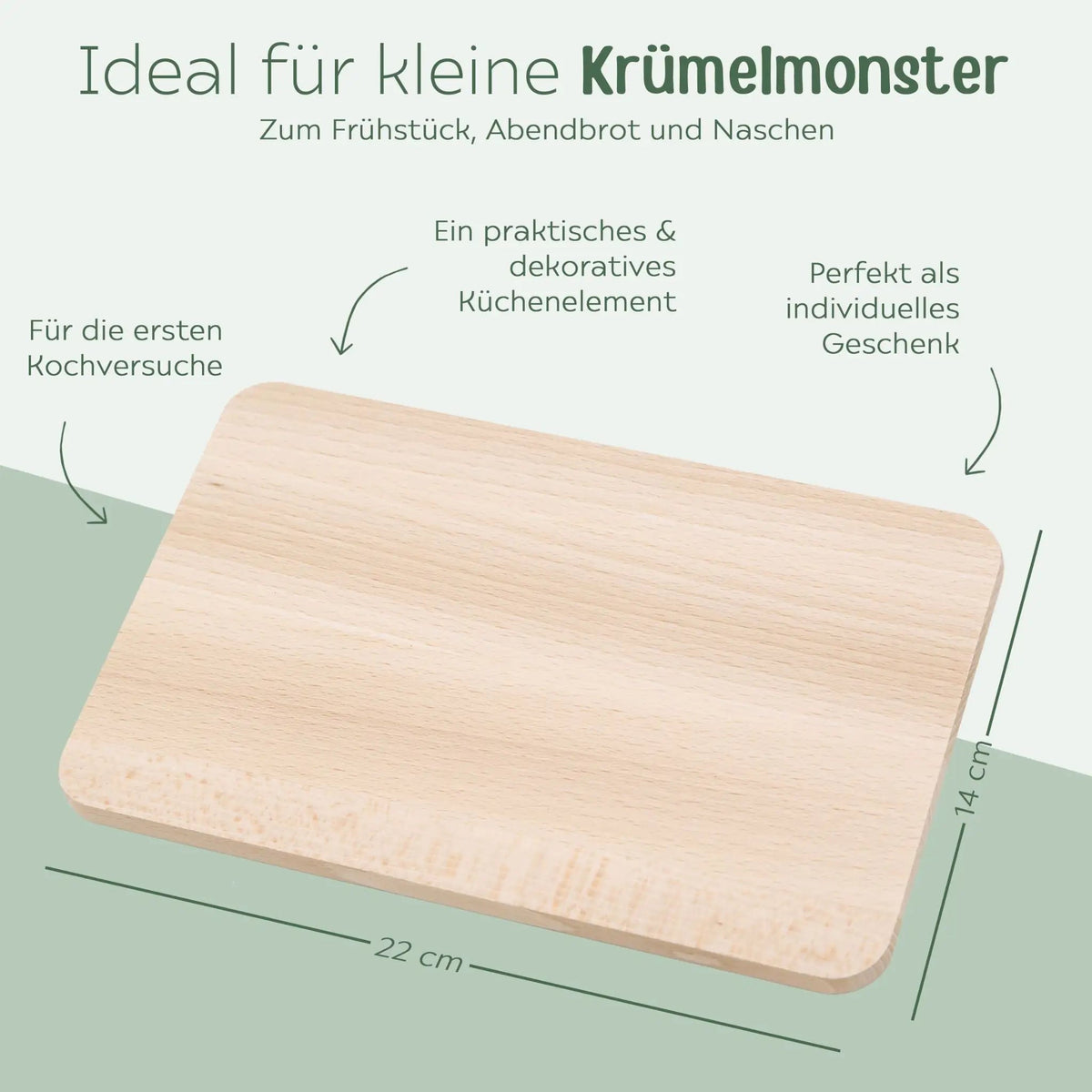 Frühstücksbrettchen mit Kindermesser personalisiert - Tier Wald Gravur - wunderwunsch