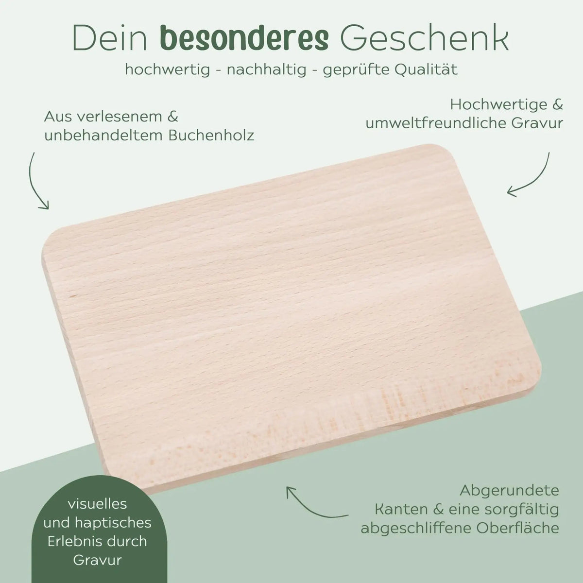 Frühstücksbrettchen mit Kindermesser personalisiert - Tier Wald Gravur - wunderwunsch