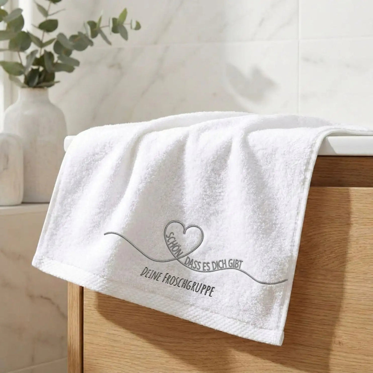 Gästehandtuch personalisiert - Schön, dass es dich gibt - wunderwunsch