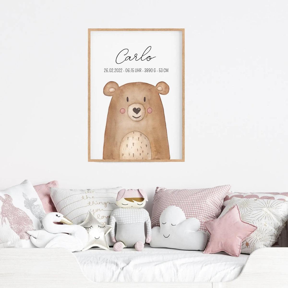 Geburtsposter – Tier Aquarell personalisiert - wunderwunsch