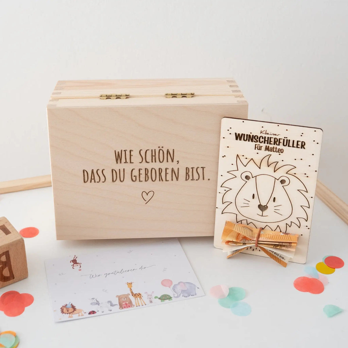 Geschenkbox Geburtstag - Wunscherfüller + Postkarte - wunderwunsch