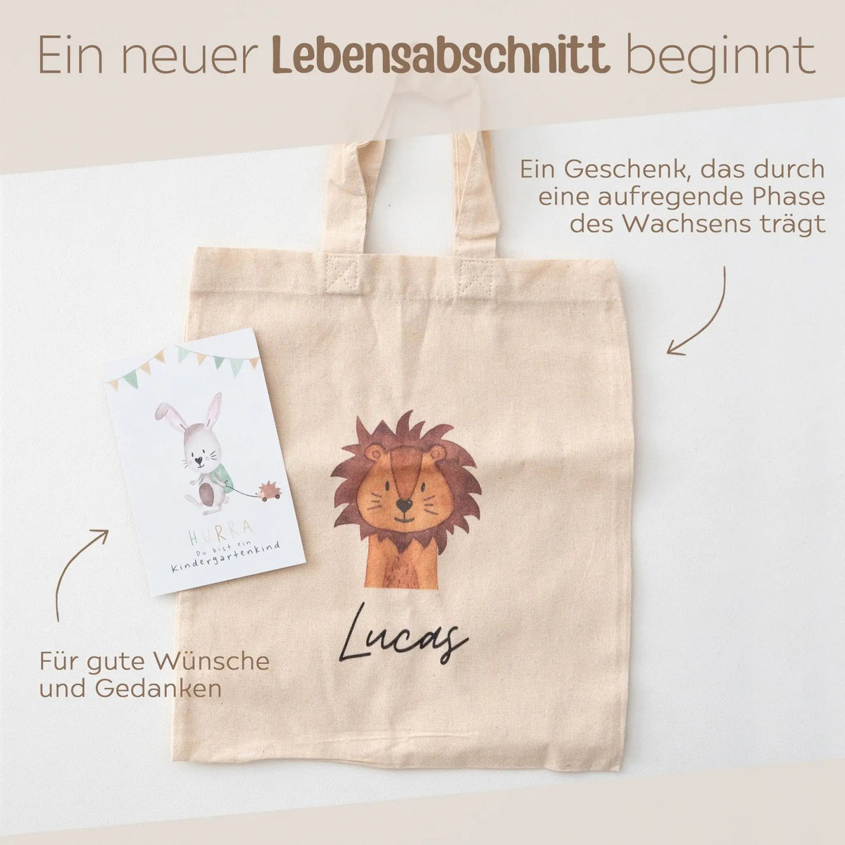 Geschenkbox Kitastart - Stoffbeutel + Postkarte - wunderwunsch