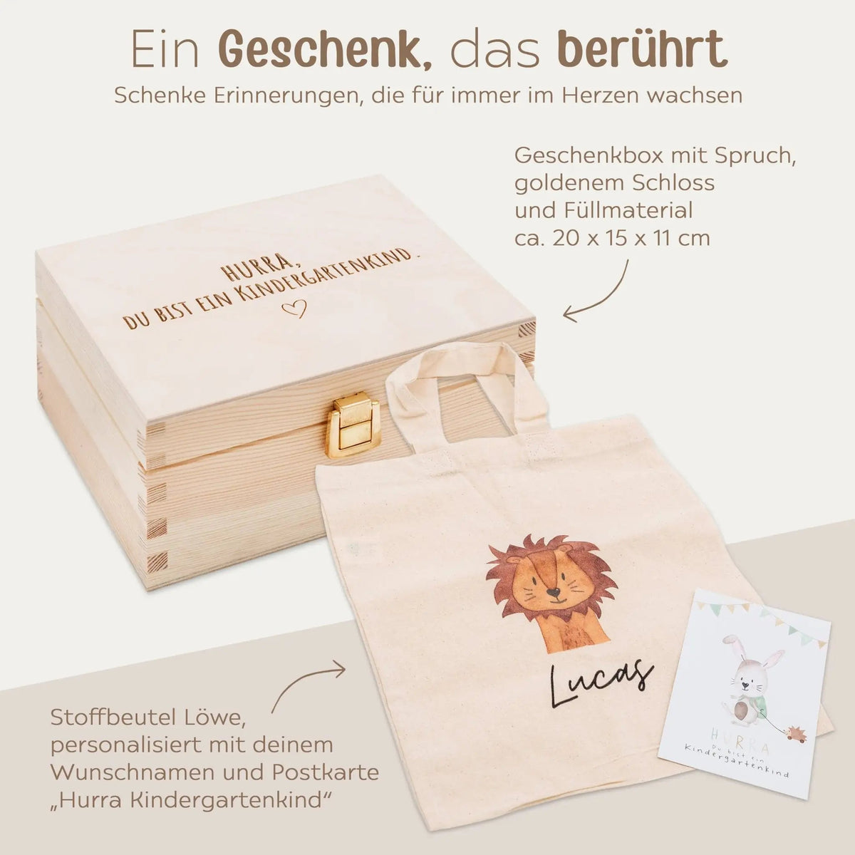 Geschenkbox Kitastart - Stoffbeutel + Postkarte - wunderwunsch