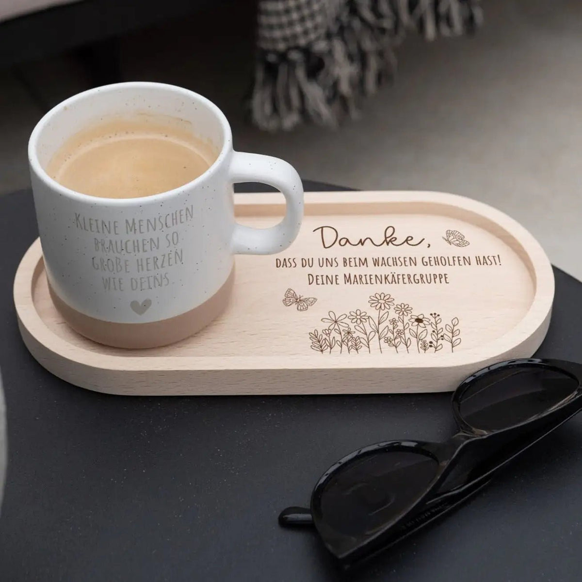 Geschenkset für Erzieher:innen – Tasse & Tablett - wunderwunsch