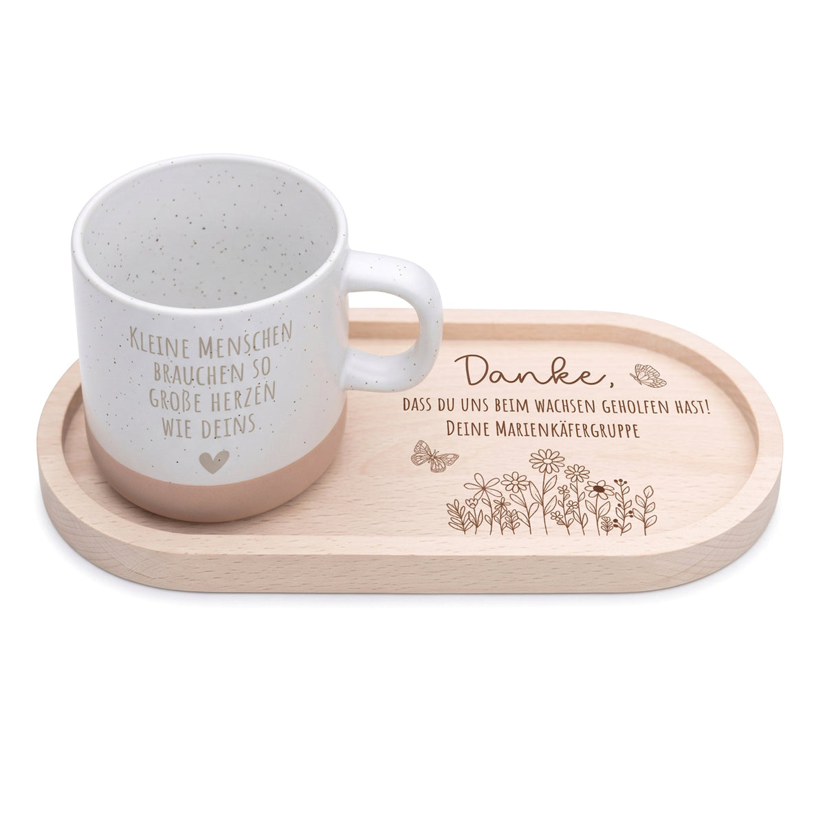 Geschenkset für Erzieher:innen – Tasse & Tablett - wunderwunsch