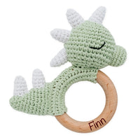 Greifling Dino grün personalisiert