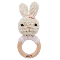 Greifling Hase gestreift rosa personalisiert