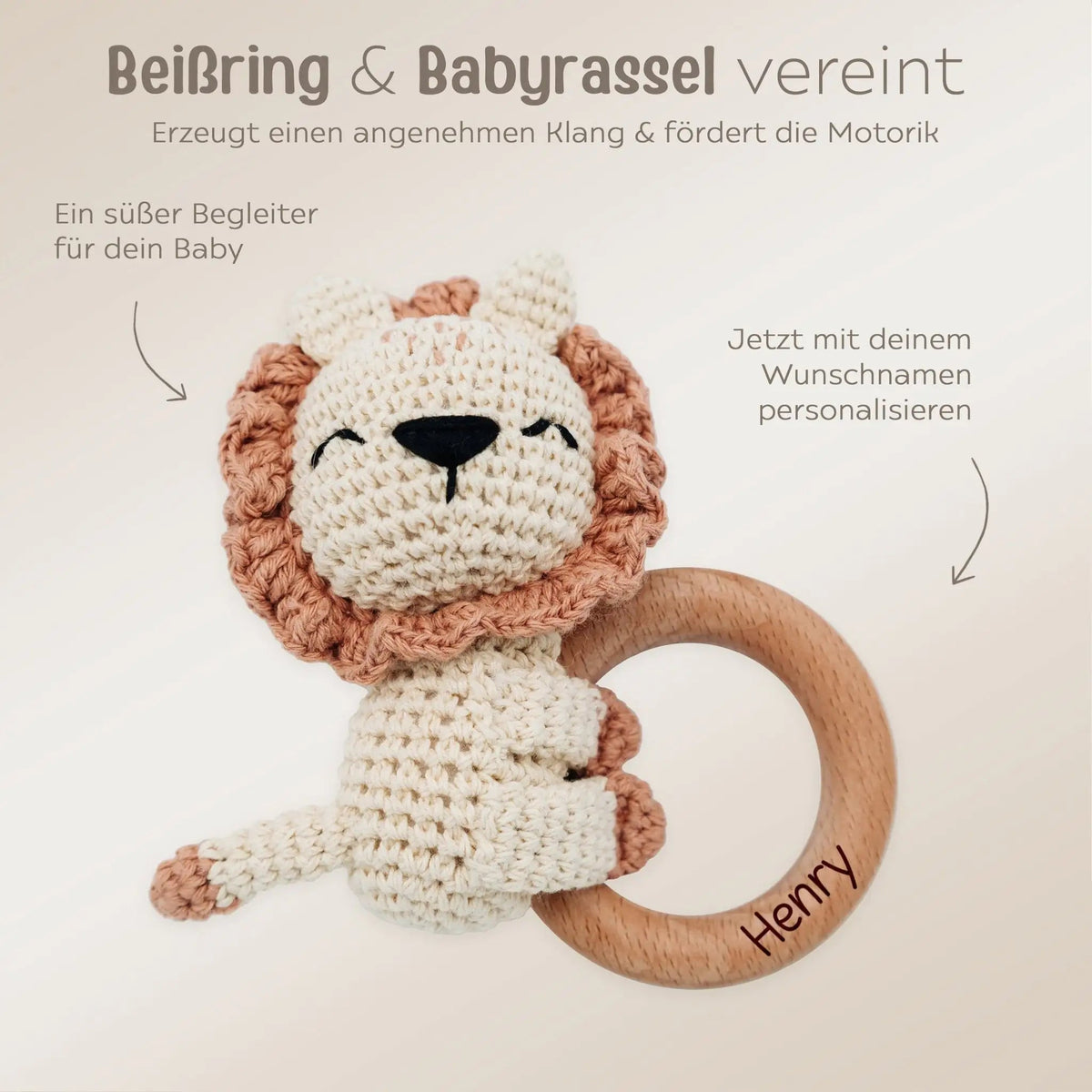 Greifling Löwe liegend personalisiert - wunderwunsch