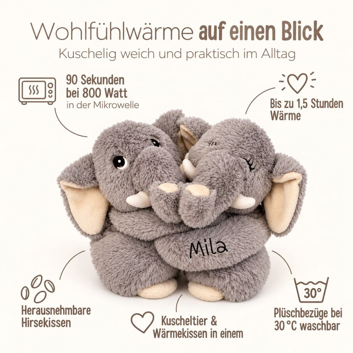 HABIBI PLUSH Wärmetier Paar personalisiert - wunderwunsch