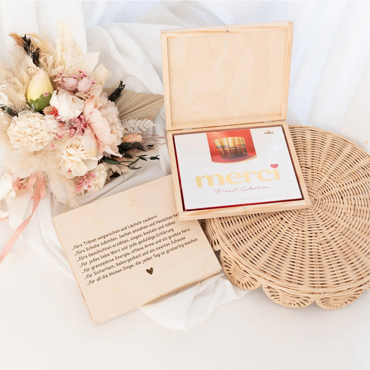 Holzbox Merci - Abschiedsgeschenk Erzieher/in - wunderwunsch