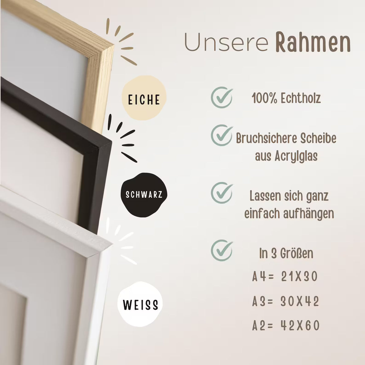 Poster Taufe Fingerabdrücke - Arche Noah Tiere Aquarell - wunderwunsch