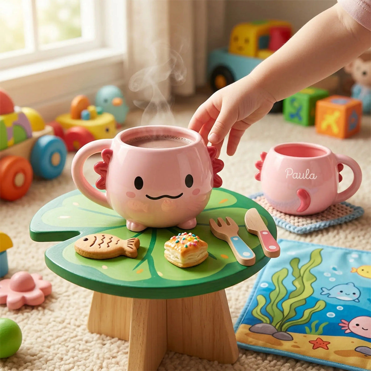 iTotal Tasse in Tierform Capybara & Axolotl personalisiert - wunderwunsch