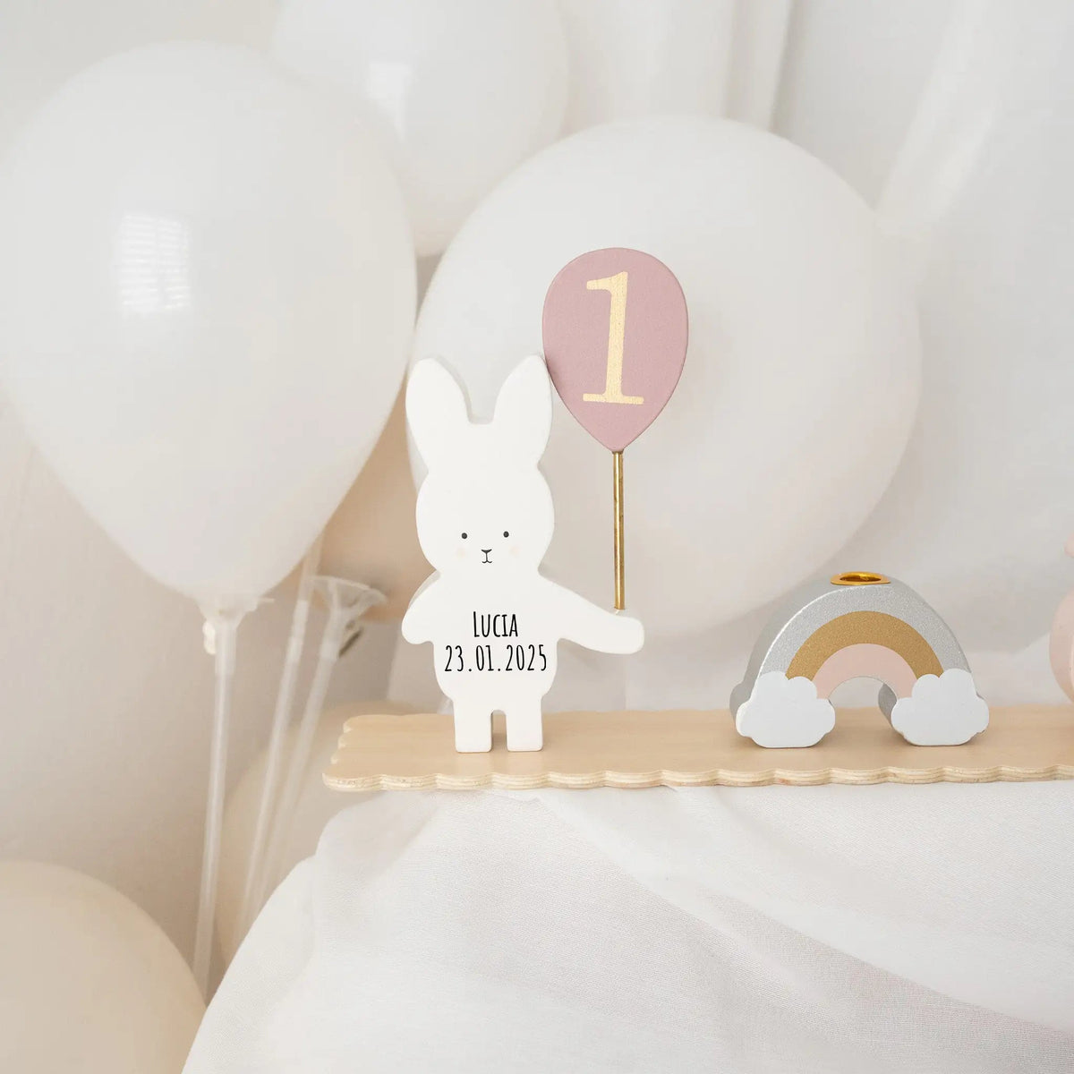 Hase mit Name und Datum vom Jabadabado Geburtstagszug