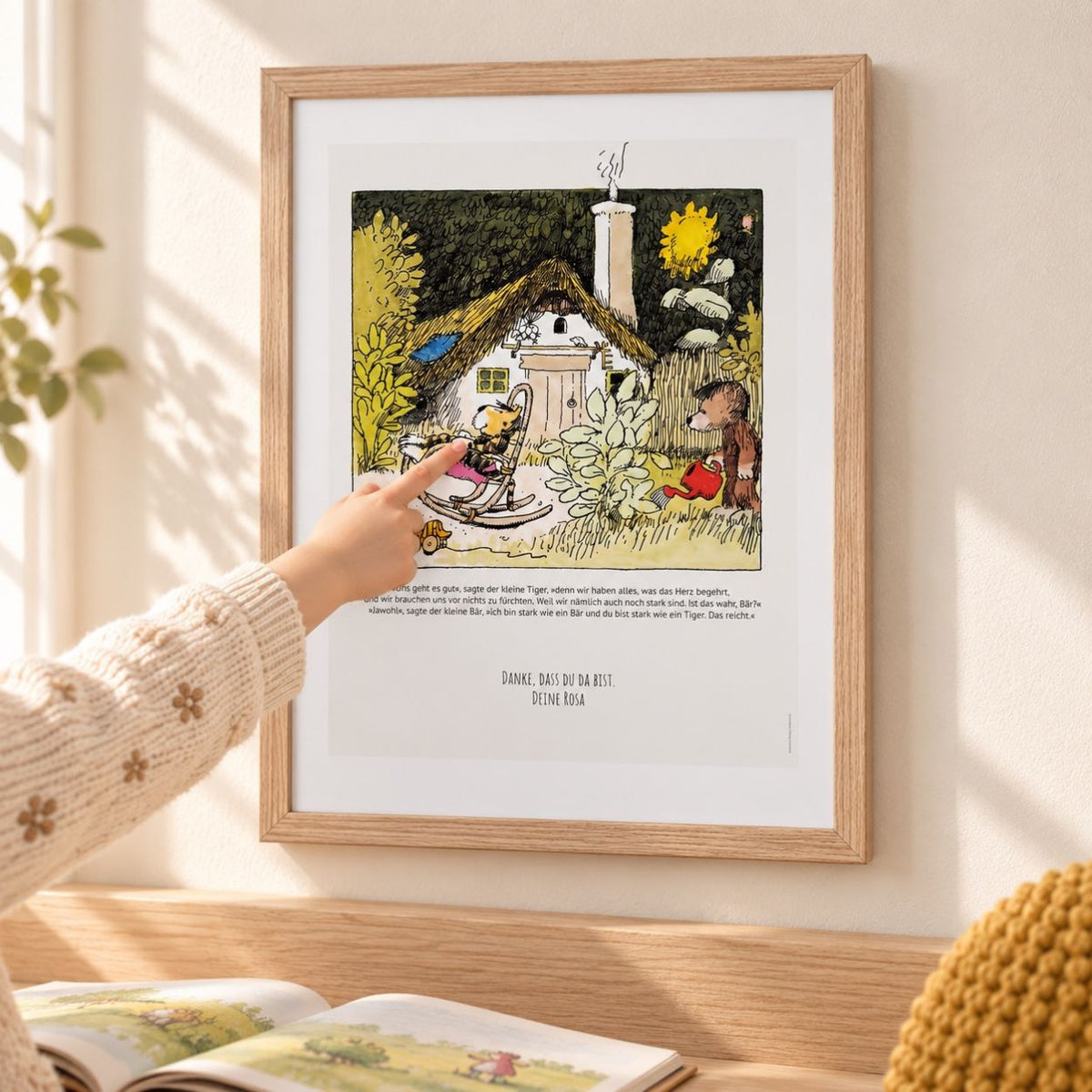 JANOSCH Poster - Froh und zufrieden - wunderwunsch