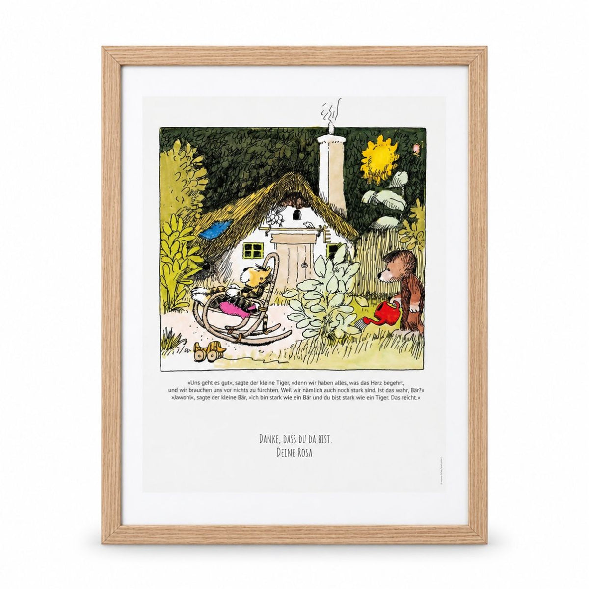 JANOSCH Poster - Froh und zufrieden - wunderwunsch