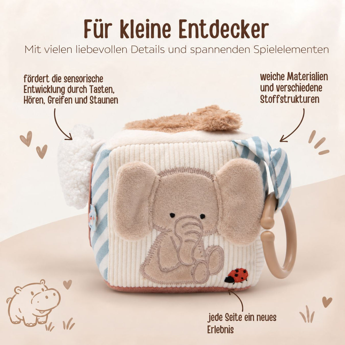 JOLLEIN Activity Stoffwürfel personalisiert - Jollies - wunderwunsch