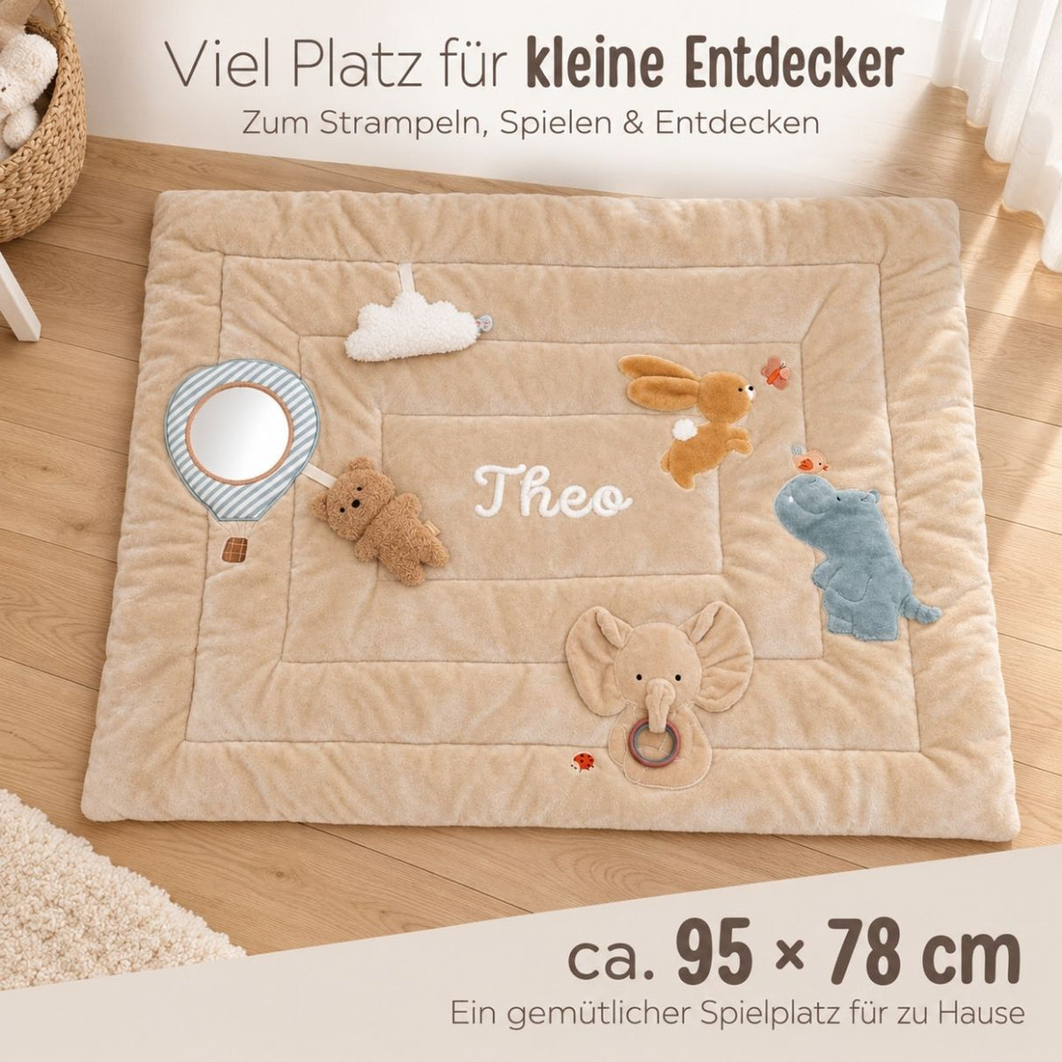 JOLLEIN Aktivitäten-Krabbeldecke personalisiert - Jollies - wunderwunsch