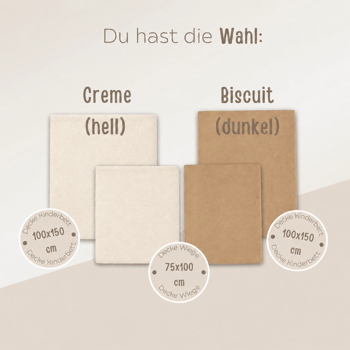 JOLLEIN Baby Strickdecke personalisiert - neutrale Töne - wunderwunsch