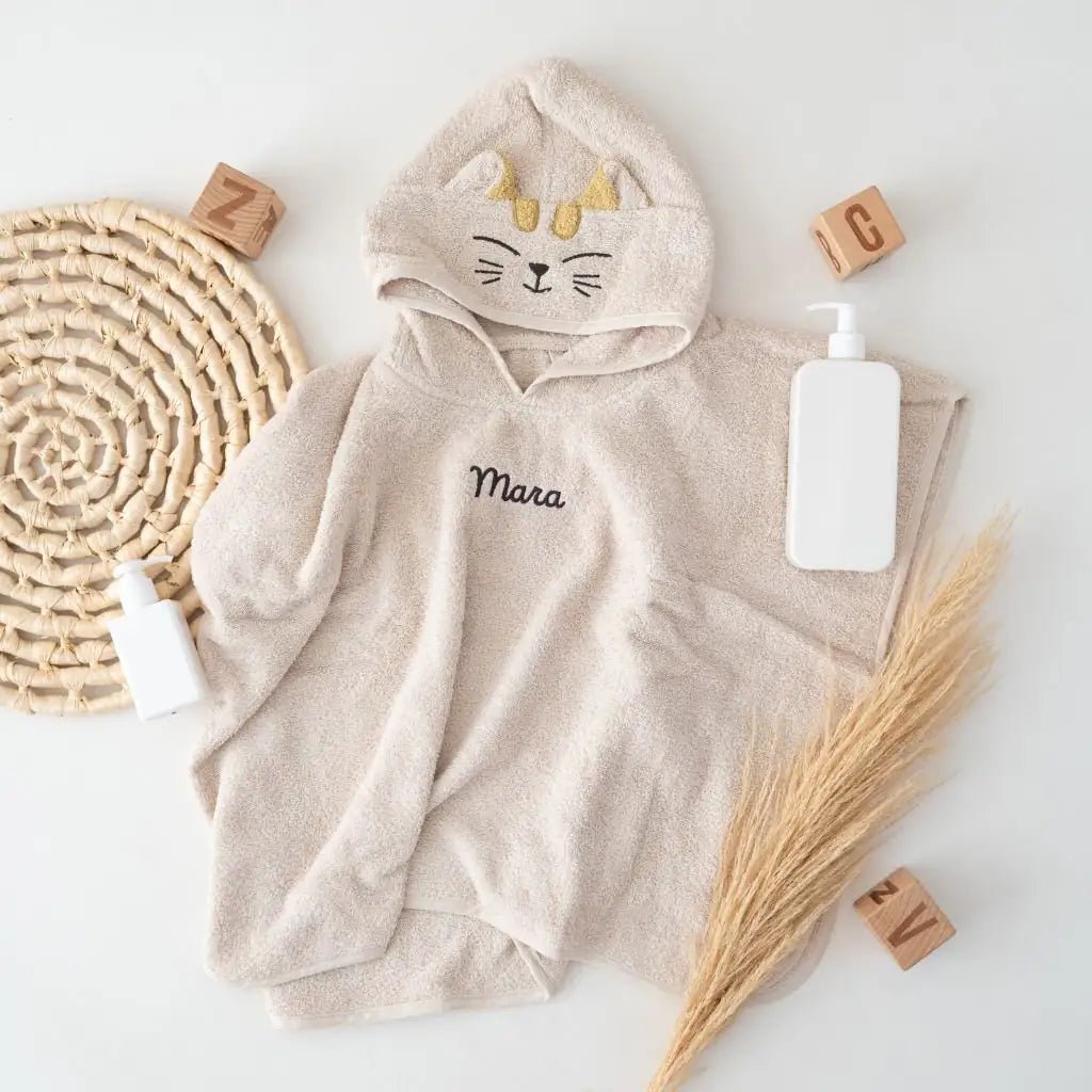 JOLLEIN Badeponcho personalisiert - Katze oder Hund - wunderwunsch