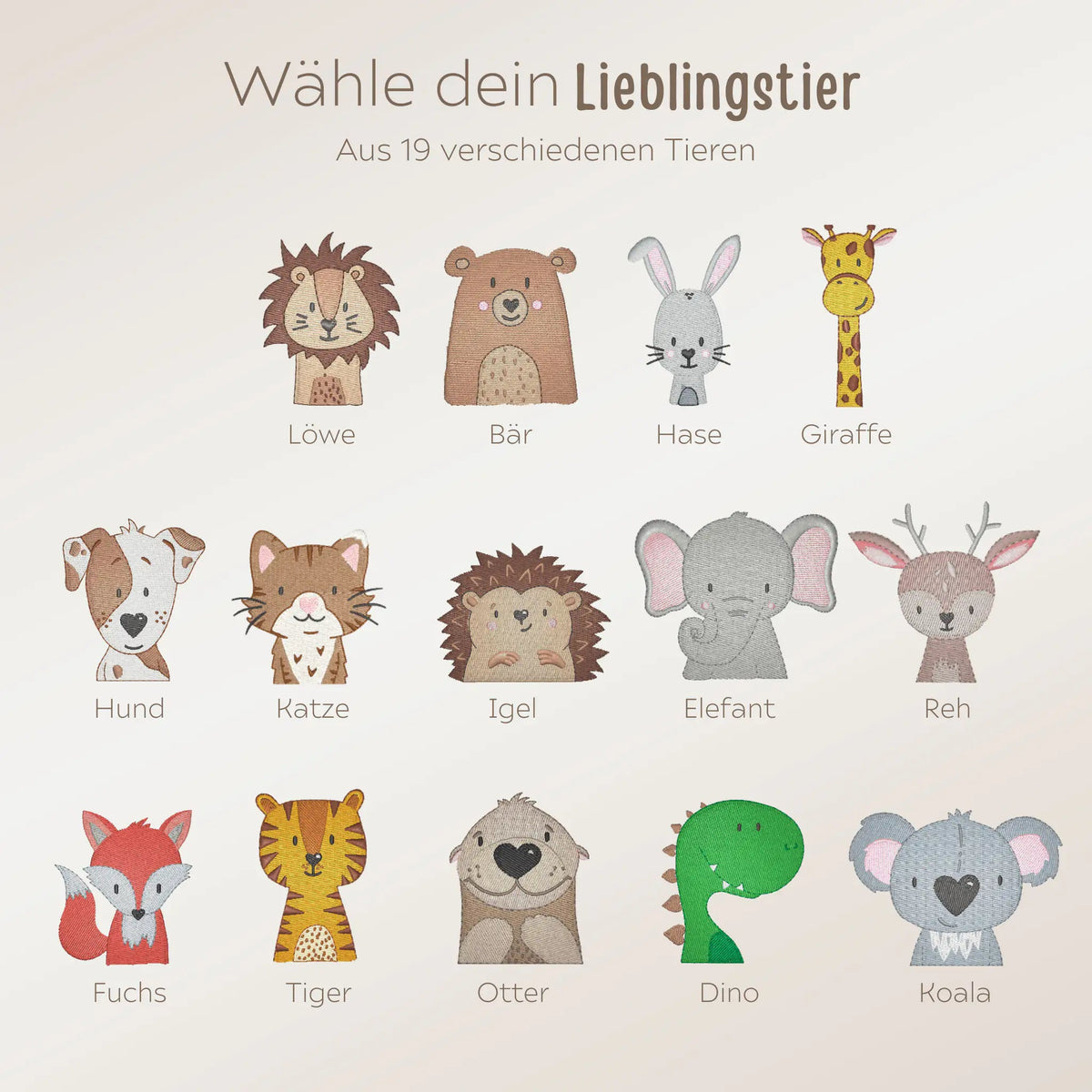 JOLLEIN Kinder Handtuch personalisiert 50x90 cm - Wunderwunsch Tiere - wunderwunsch