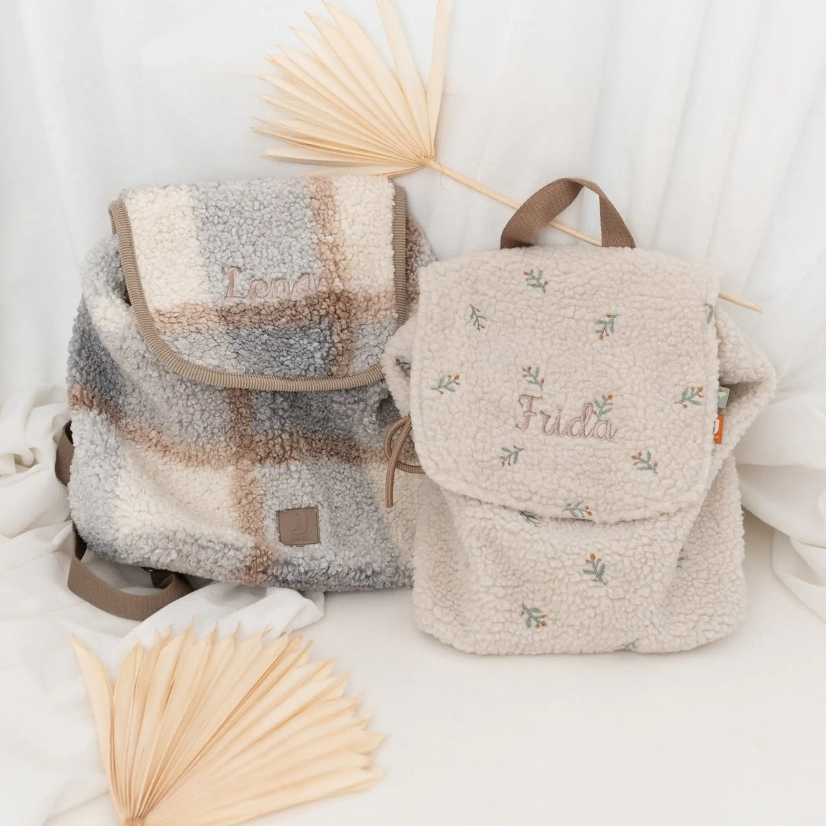 JOLLEIN Kinder Tagesrucksack personalisiert - Zweige oder Kariert - wunderwunsch