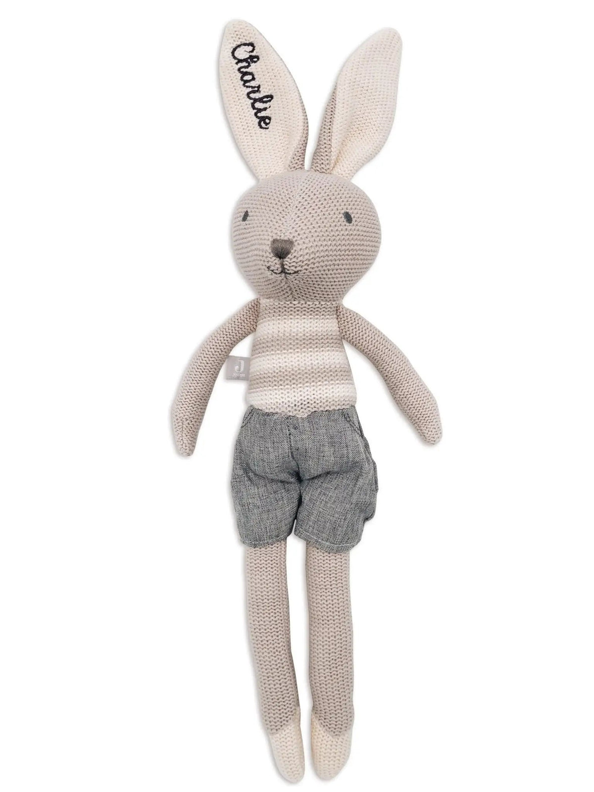 JOLLEIN Kuscheltier Hase Strick personalisiert - wunderwunsch
