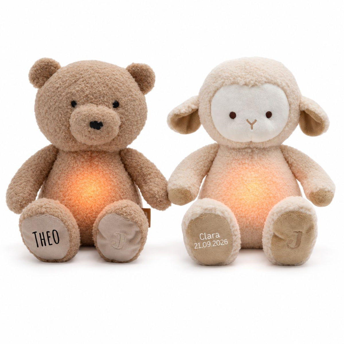 JOLLEIN Kuscheltier mit Licht & Sound personalisiert - wunderwunsch