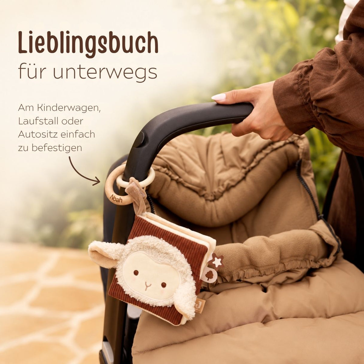JOLLEIN Stoffbuch personalisiert - Schaf oder Strauß - wunderwunsch