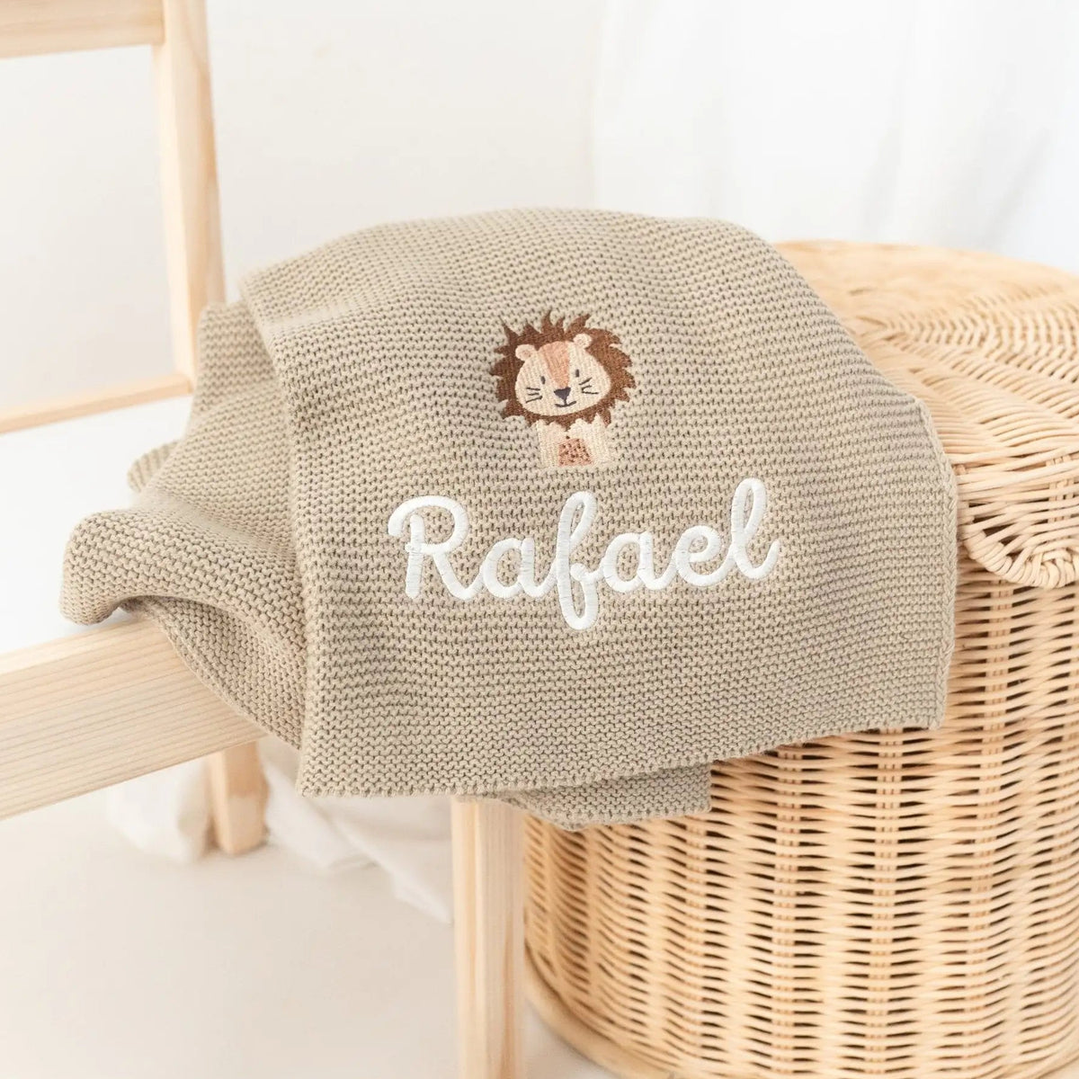 Babydecke personalisiert aus 100 % Bio-Baumwolle - Tiermotiv - wunderwunsch