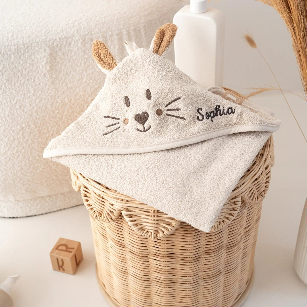 JOLLEIN x Wunderwunsch Tier Kapuzenhandtuch Baby personalisiert - wunderwunsch