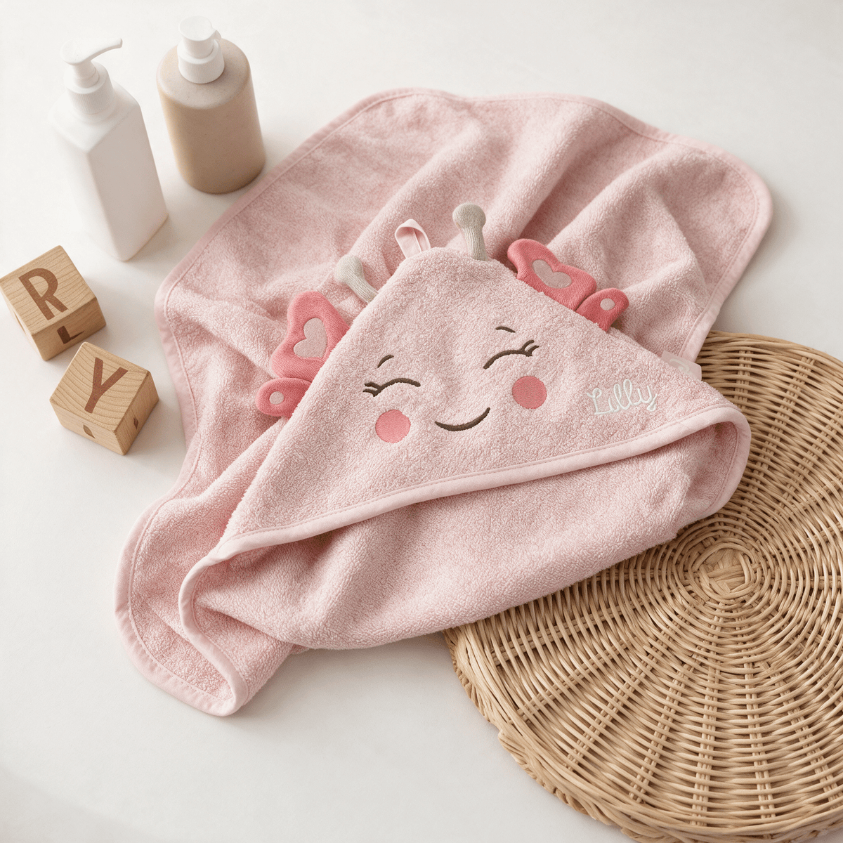 JOLLEIN x Wunderwunsch Tier Kapuzenhandtuch Baby personalisiert - wunderwunsch