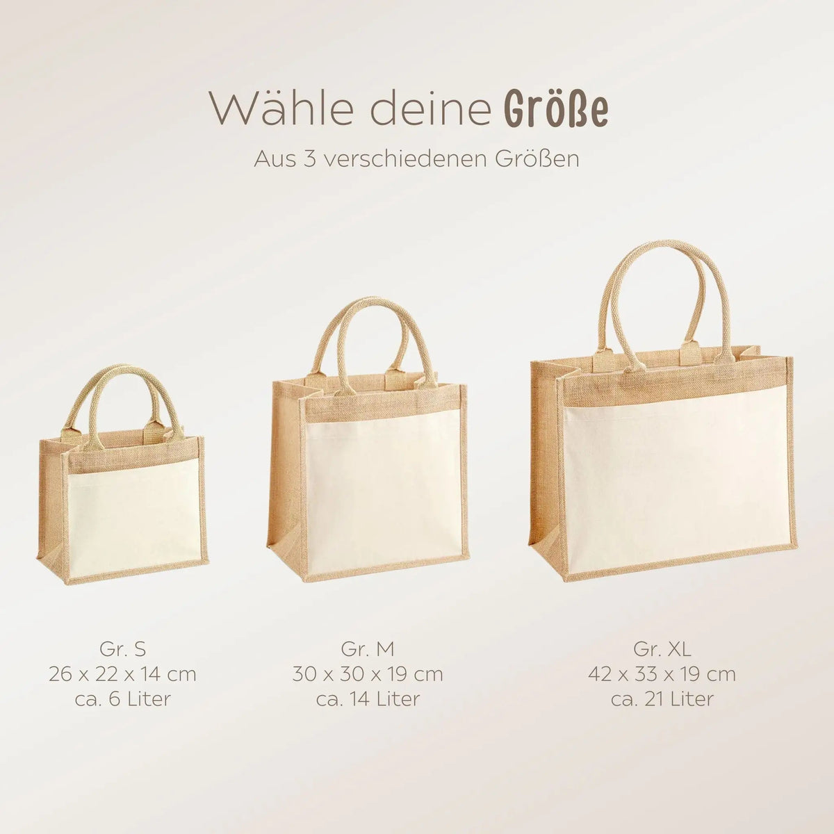 Jutetasche mit Stoffbesatz - Dankeschön von Herzen - wunderwunsch