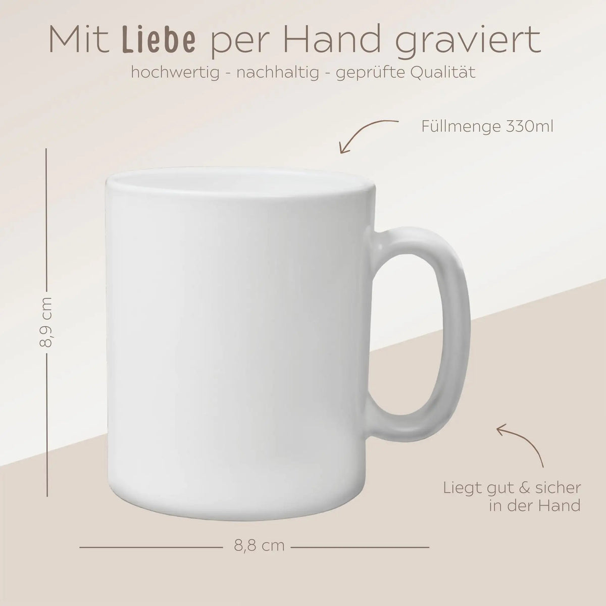 Keramik Kindertasse personalisiert - Tier Aquarell - wunderwunsch