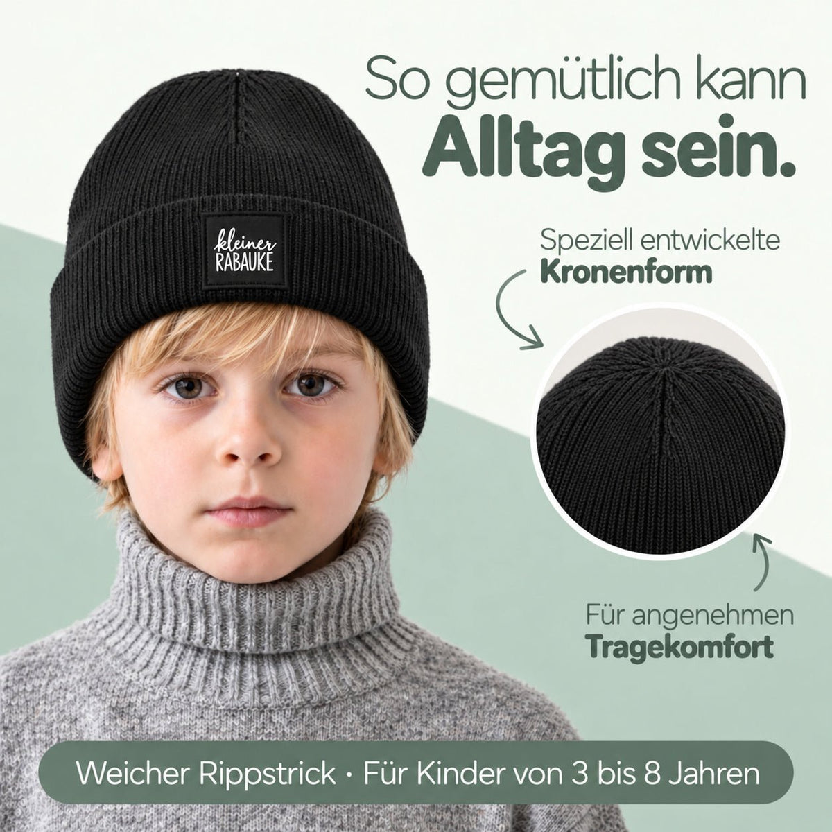 Kinder Beanie Mütze mit Spruch - wunderwunsch