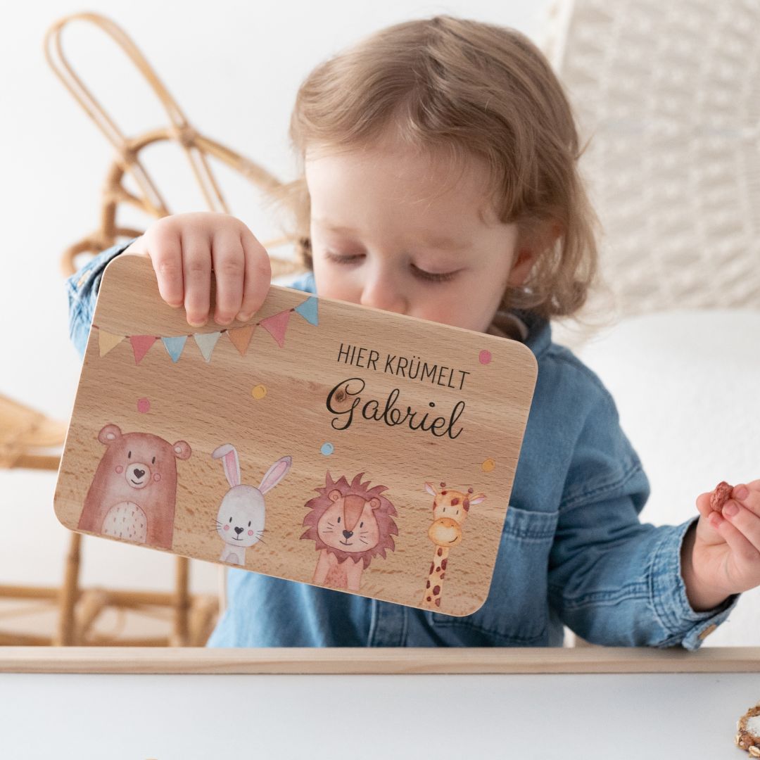 Kinder Bundle - Frühstücksbrettchen + 3x Legami Stifte personalisiert + Pixi-Buch - wunderwunsch
