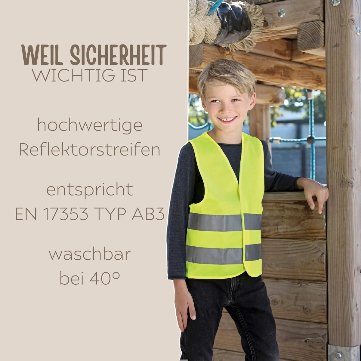 Kinder Warnweste 3-6 Jahre personalisiert - Tiere - wunderwunsch