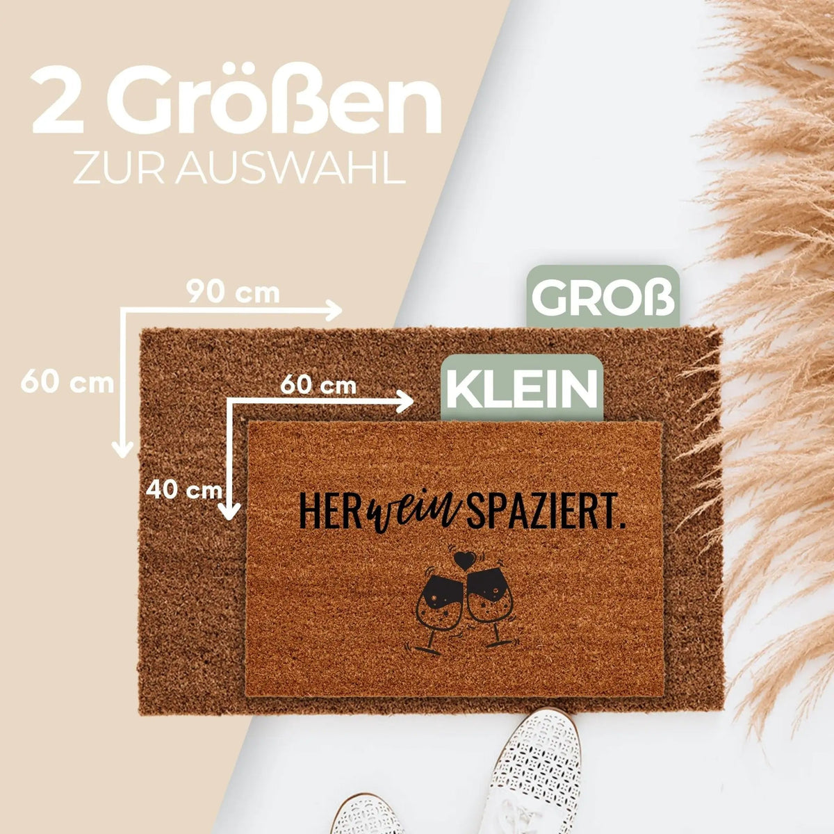Kokos Fußmatte "Herweinspaziert" - wunderwunsch