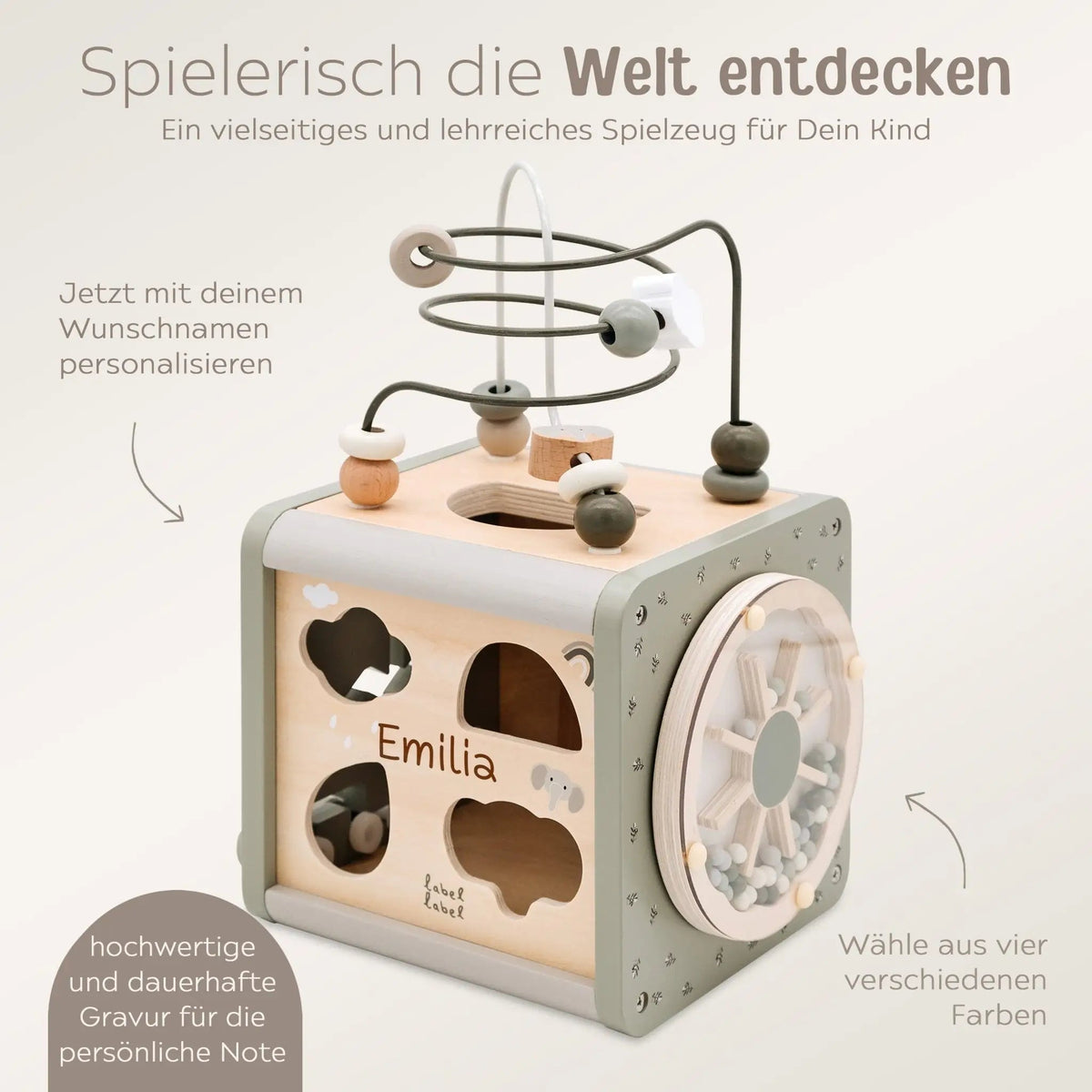 LABEL LABEL Motorikwürfel Formen personalisiert - wunderwunsch