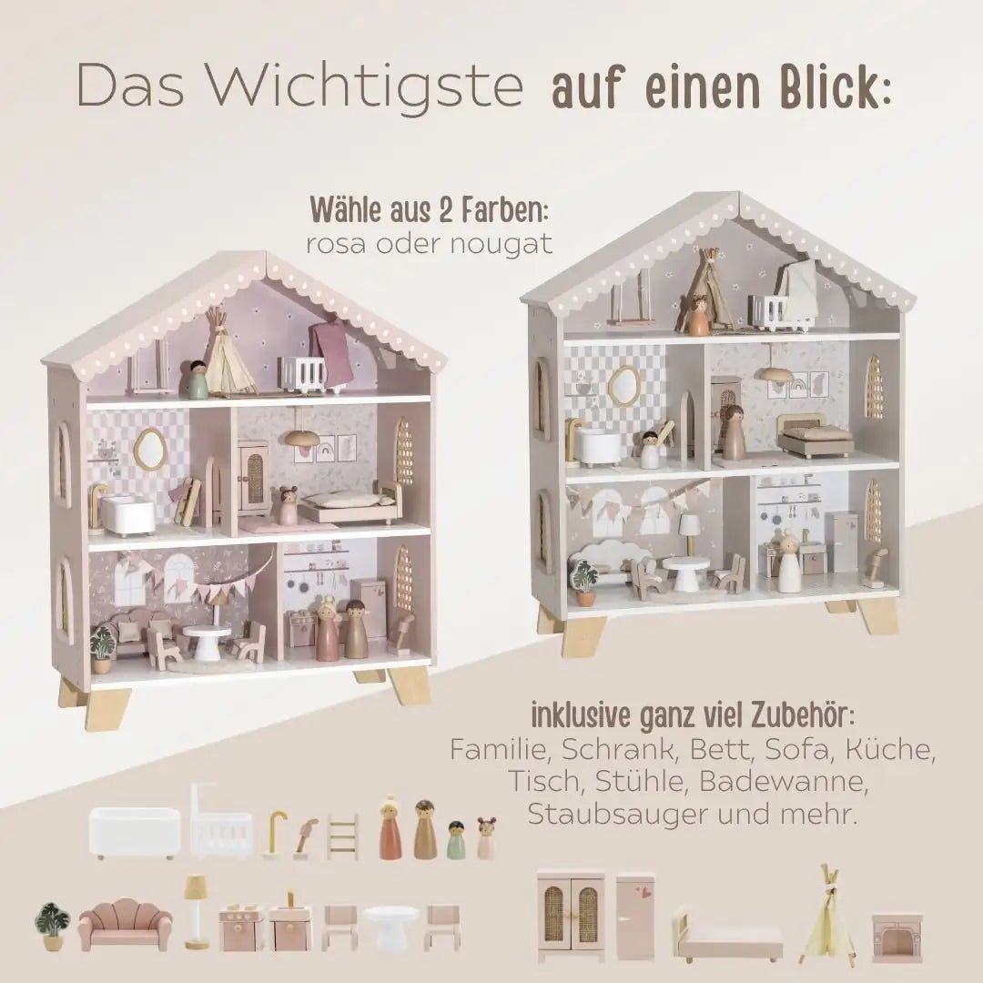 LABEL LABEL Puppenhaus Holz personalisiert - wunderwunsch