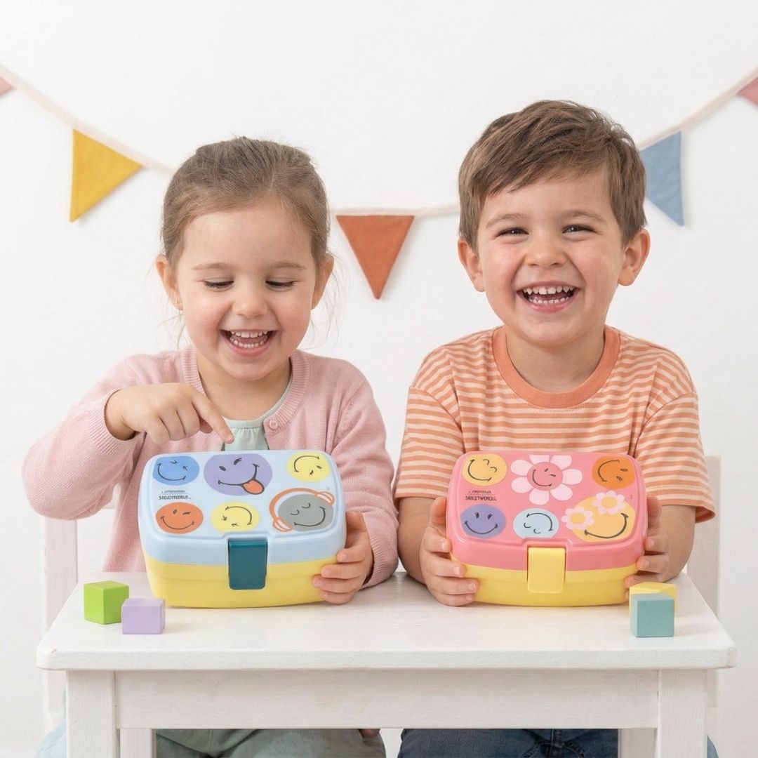 LÄSSIG Brotdose personalisiert - Smileys - wunderwunsch