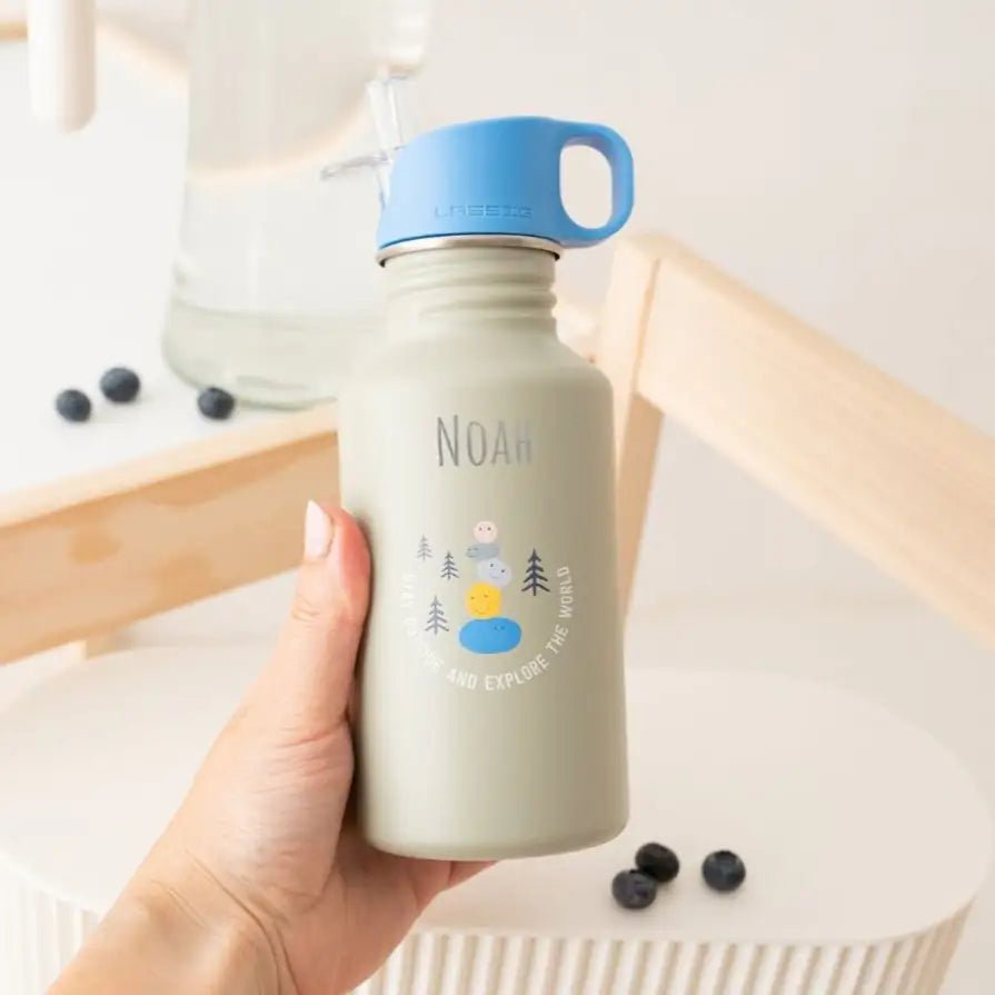 LÄSSIG Edelstahl Kinder Trinkflasche personalisiert - Sunny Explorer - wunderwunsch