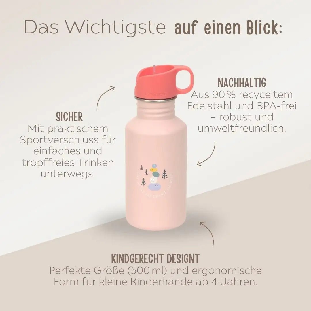 LÄSSIG Edelstahl Kinder Trinkflasche personalisiert - Sunny Explorer - wunderwunsch