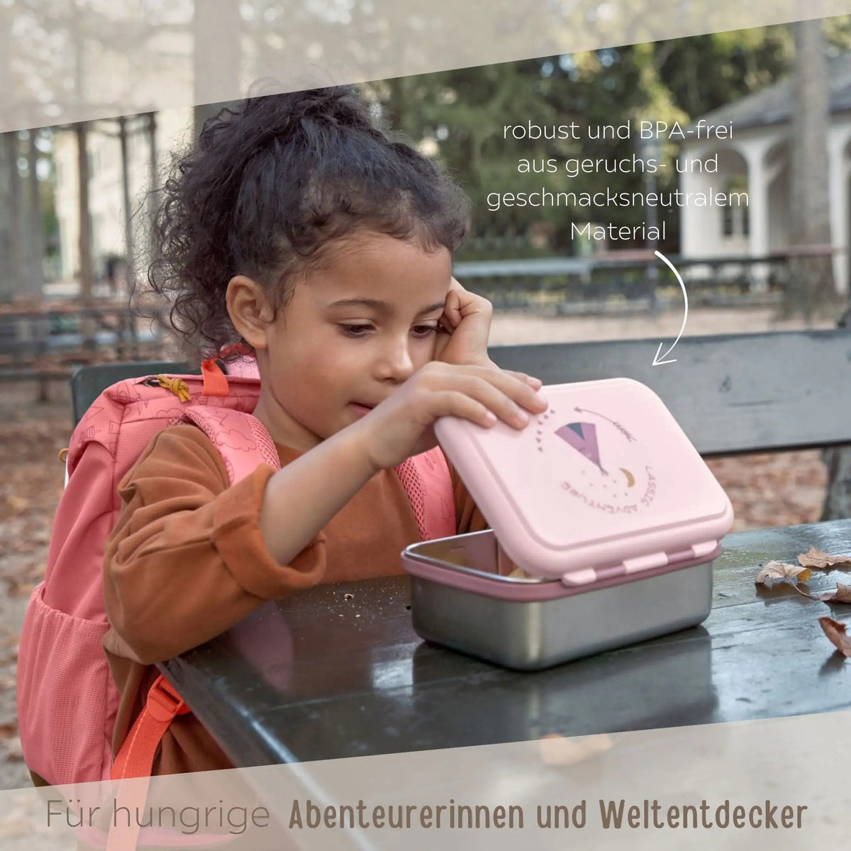 LÄSSIG Kinder Brotdose Edelstahl personalisiert - Adventure - wunderwunsch