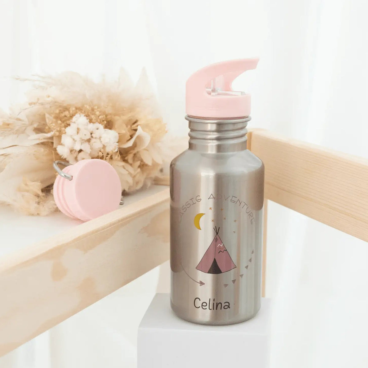 LÄSSIG Edelstahl Kinder Trinkflasche personalisiert - Adventure - wunderwunsch
