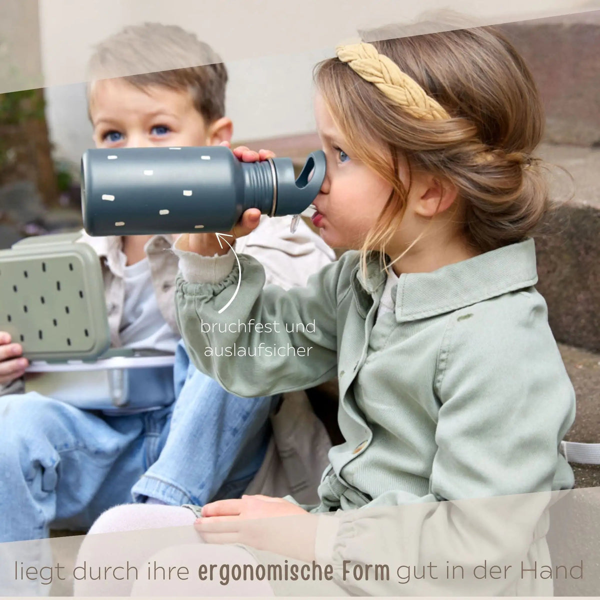 LÄSSIG Edelstahl Kinder Trinkflasche personalisiert - Punkte - wunderwunsch